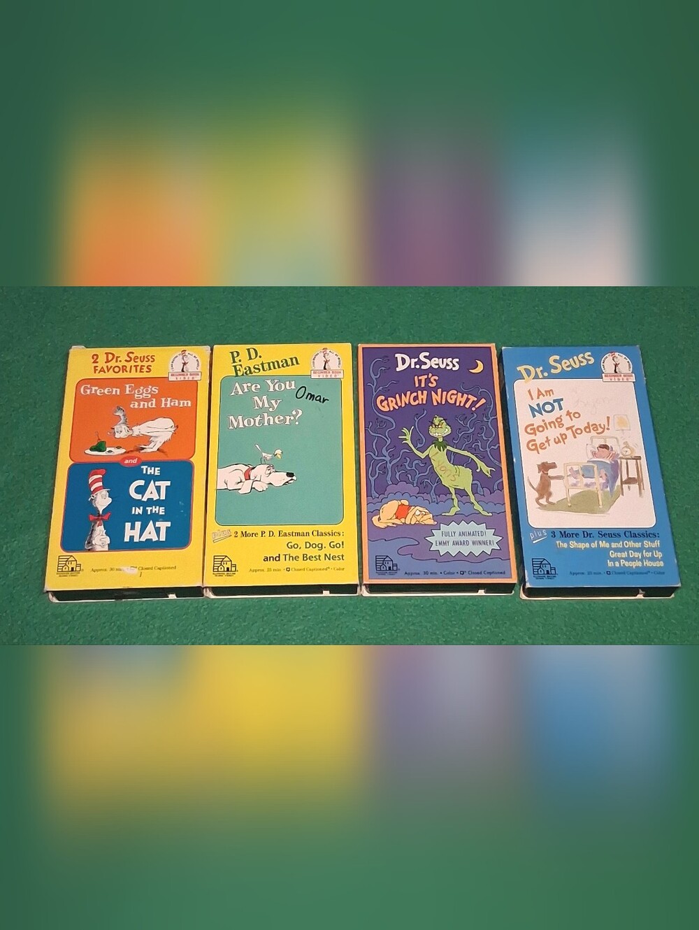 4 Dr. Seuss VHS Lot Cat in the Hat Green Eggs And Ham it's grinch time